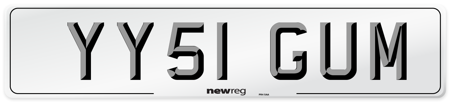YY51 GUM Number Plate from New Reg